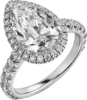 Cartier Destinée solitaire, pear-shaped diamond, paved  Cartier Destinée solitaire, pear-shaped diamond, paved