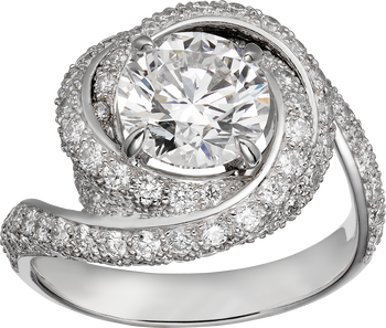 Trinity Ruban solitaire, brilliant-cut diamond, paved  Trinity Ruban solitaire, brilliant-cut diamond, paved