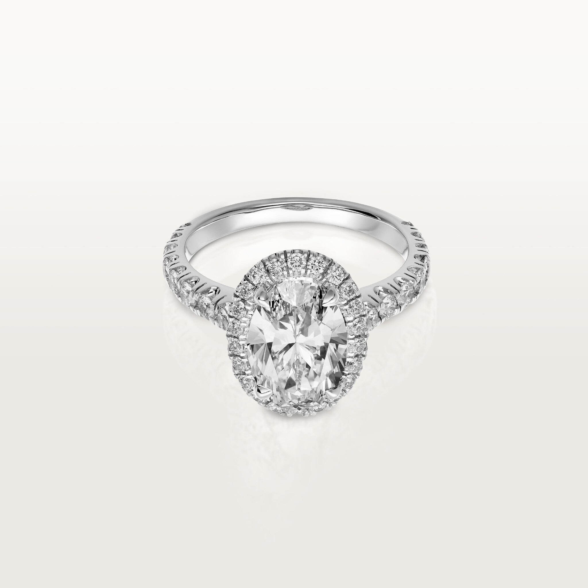 Cartier Destin&eacute;e solitaire, oval-cut diamond, paved , image 8