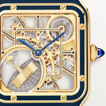 Santos-Dumont skeleton watch equipped with a micro-rotor Santos-Dumont skeleton watch equipped with a micro-rotor