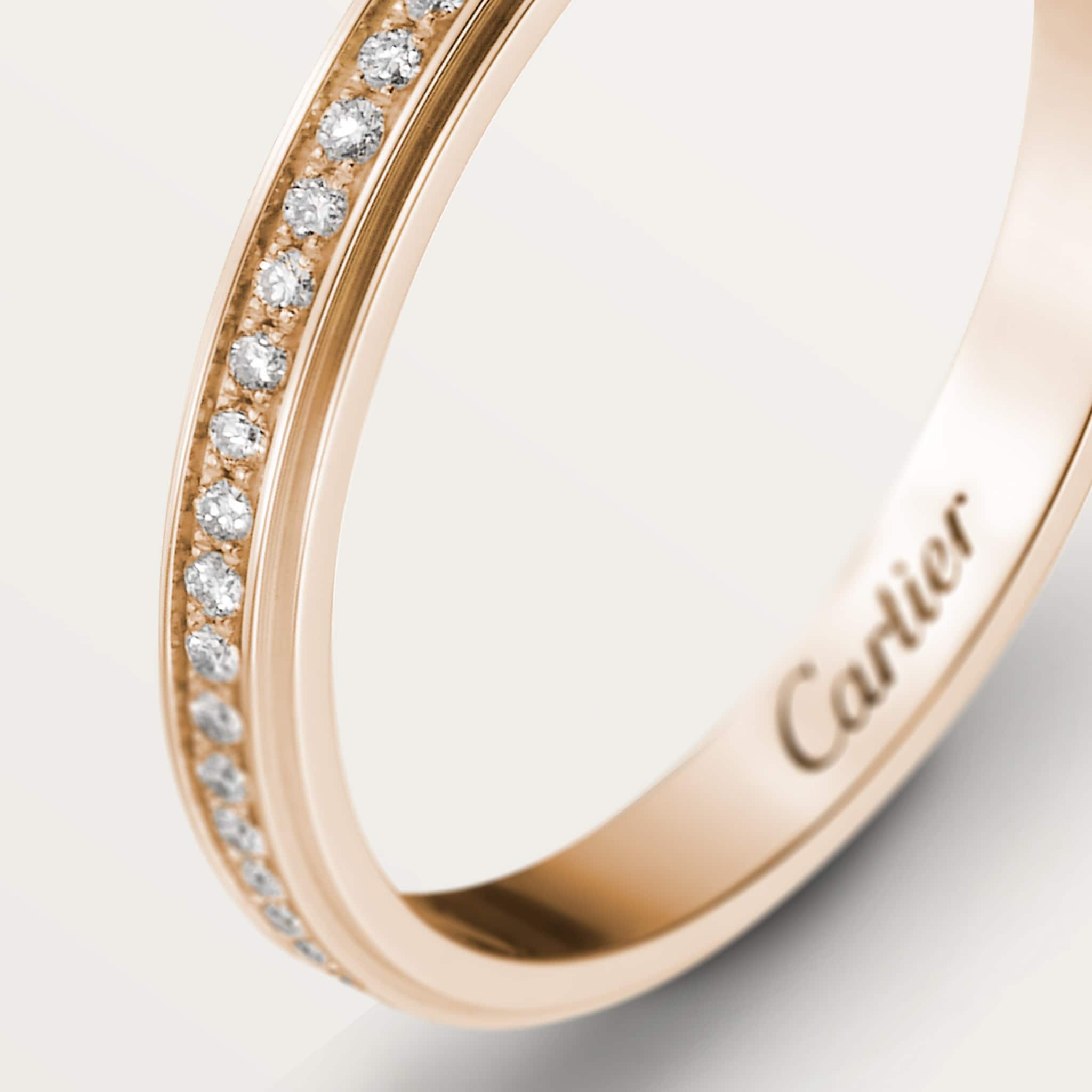 Cartier d'Amour wedding ring, 2.3 mm width, paved, image 4