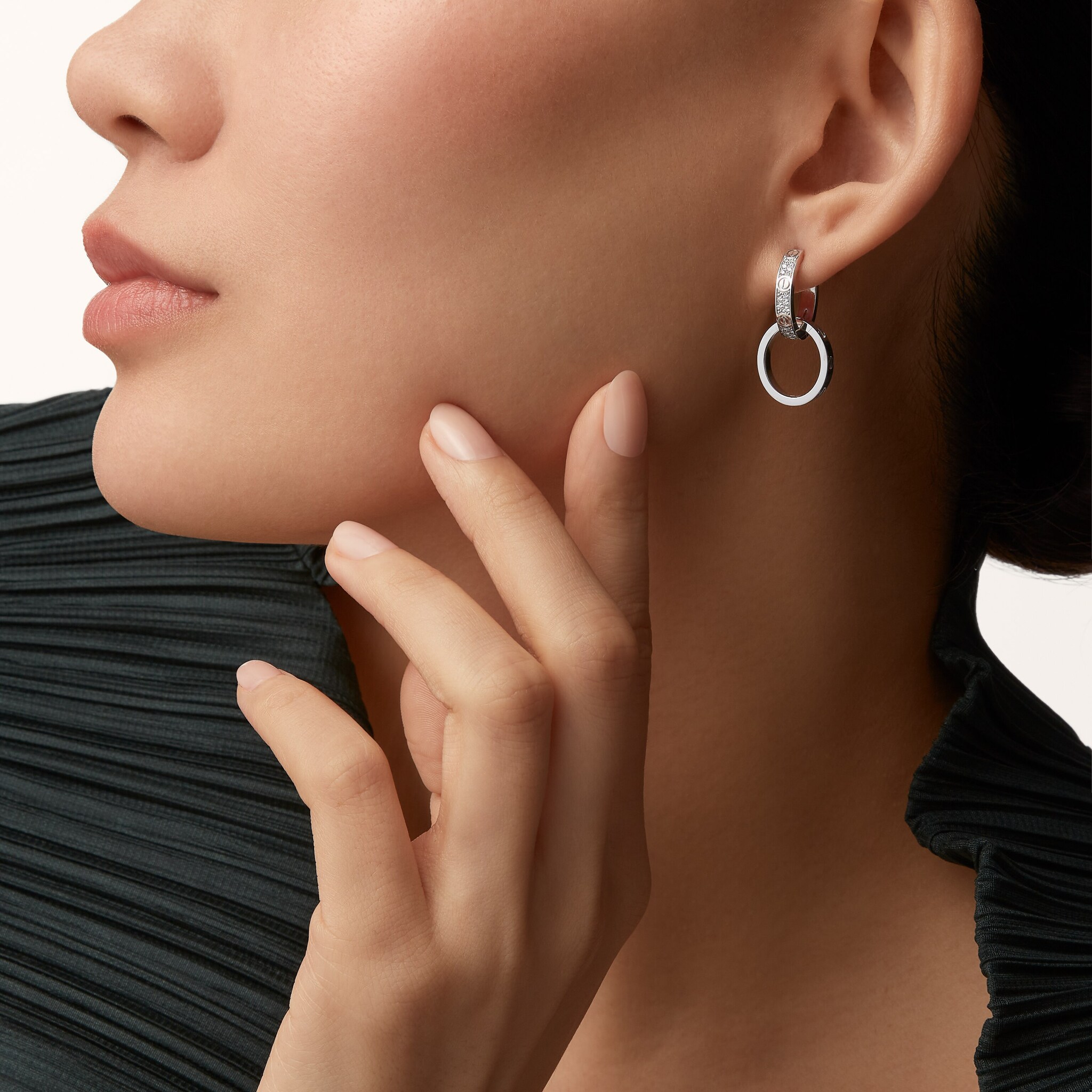 #LOVE# earrings, multiwear, half-paved