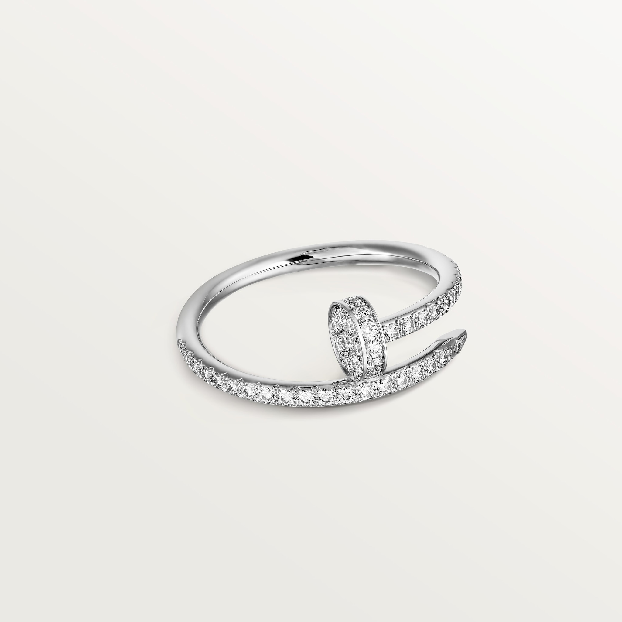 Juste un Clou ring, small model, half-paved, image 1