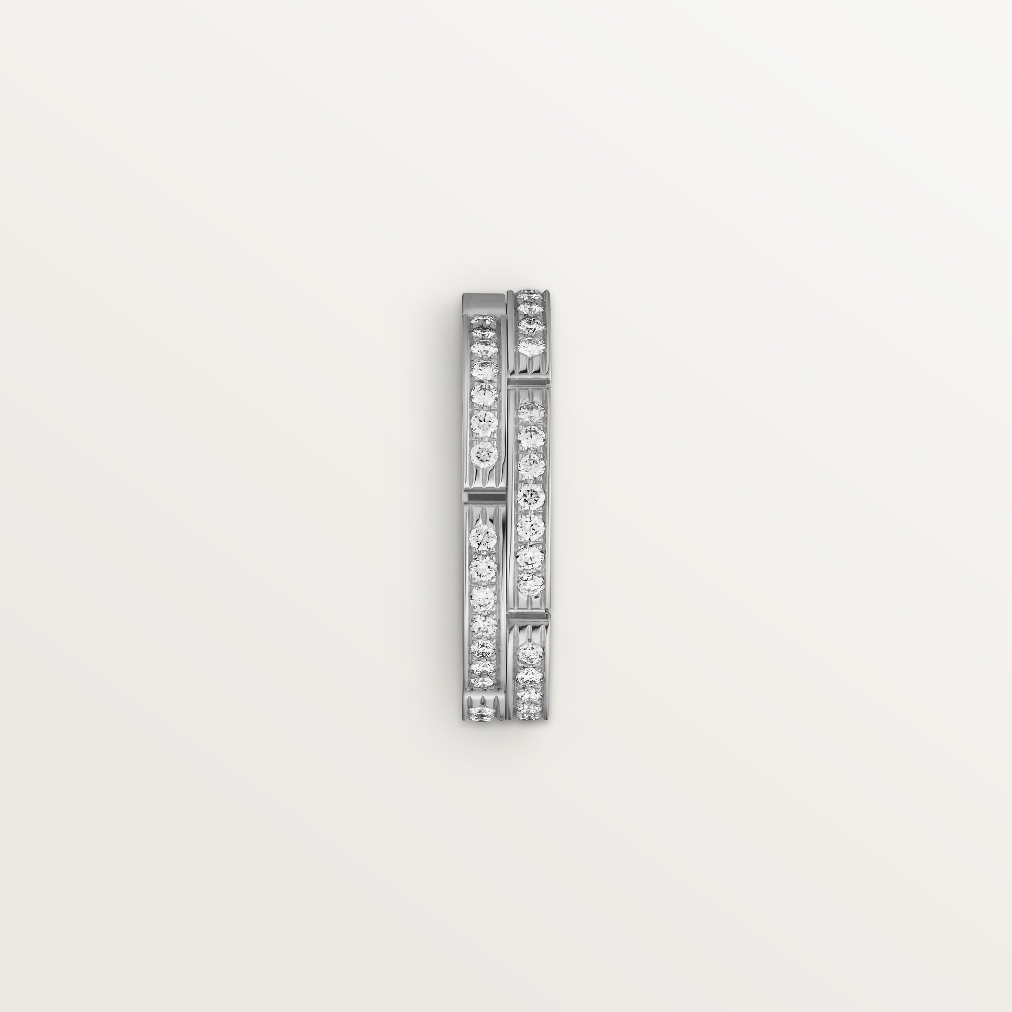 Maillon Panth&egrave;re wedding band, double row, half-paved, image 5