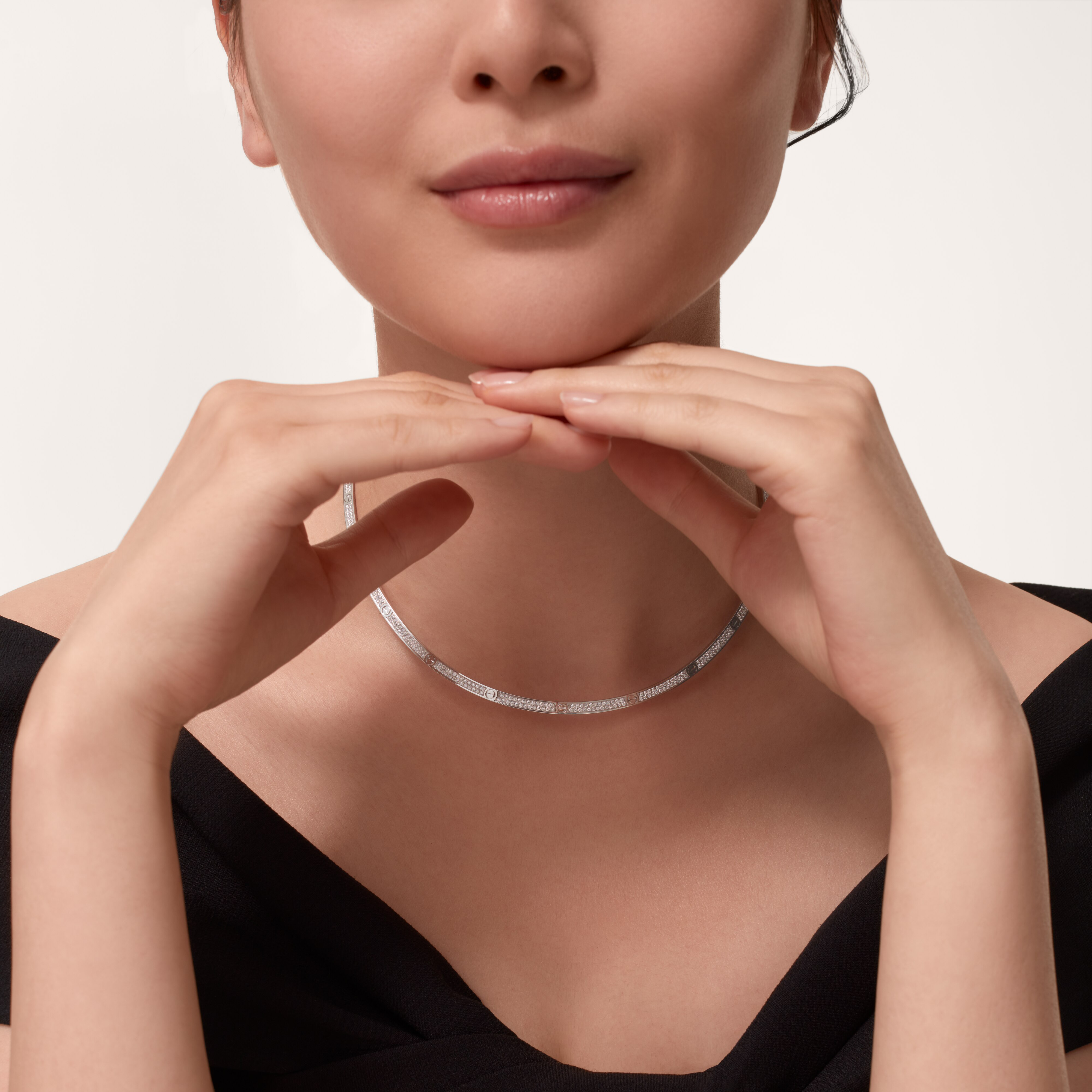 CRN7424354 - LOVE necklace - White gold, diamond - Cartier