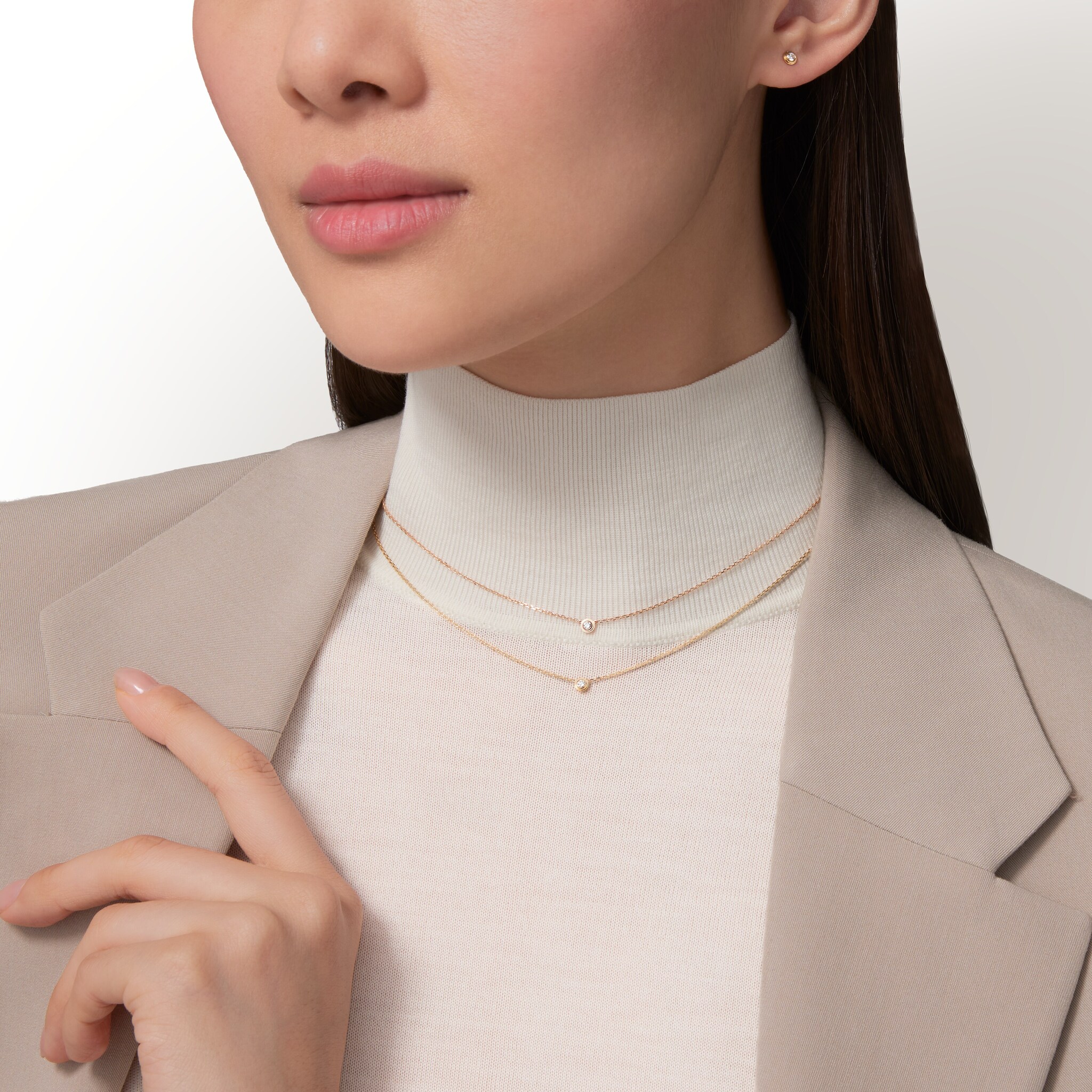 CRB7224516 - Diamants Légers necklace XS - Rose gold