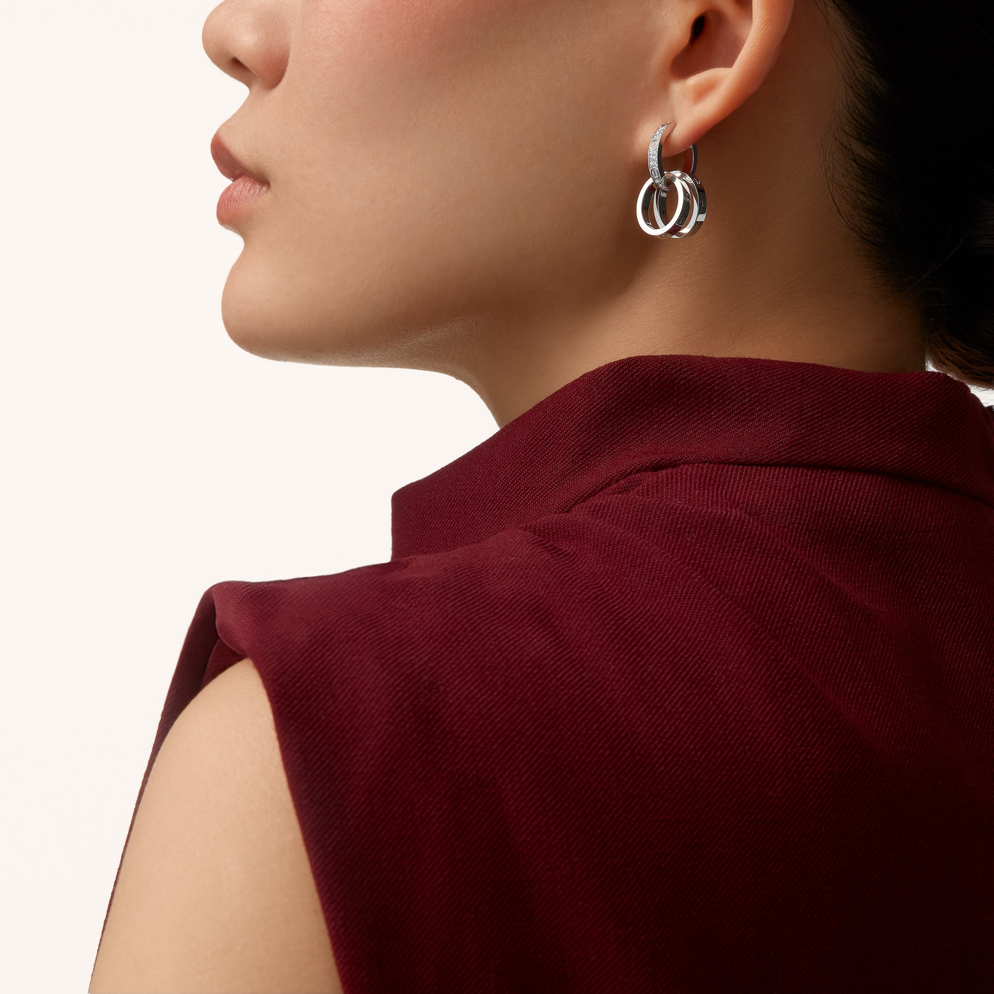 #LOVE# earrings, multiwear, half-paved