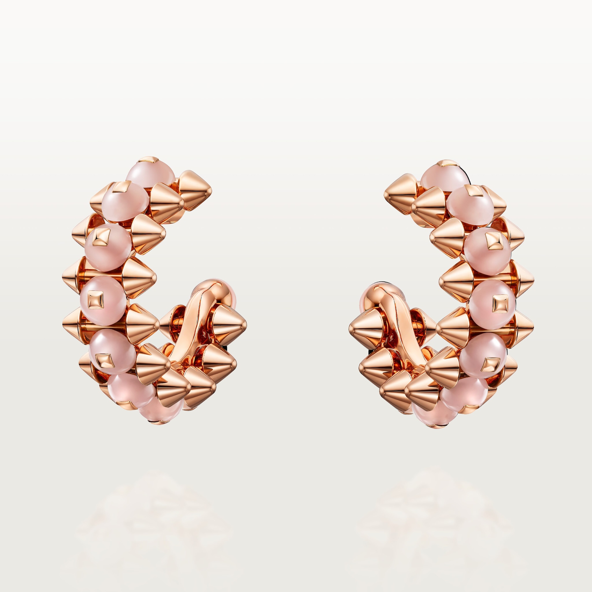 Clash de Cartier earrings, pink chalcedony