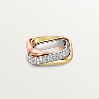 Trinity ring, cushion-shaped, medium model, half-paved Trinity ring, cushion-shaped, medium model, half-paved