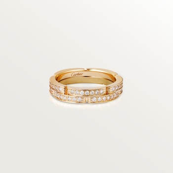 Maillon Panthère wedding band, double row, half-paved Maillon Panthère wedding band, double row, half-paved
