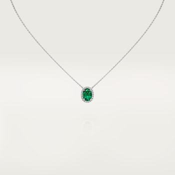 Cartier Destinée pendant, oval-cut emerald, paved  Cartier Destinée pendant, oval-cut emerald, paved