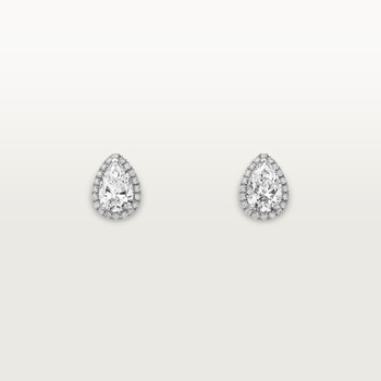 Cartier Destinée stud earrings, 2 pear-shaped diamonds, paved Cartier Destinée stud earrings, 2 pear-shaped diamonds, paved