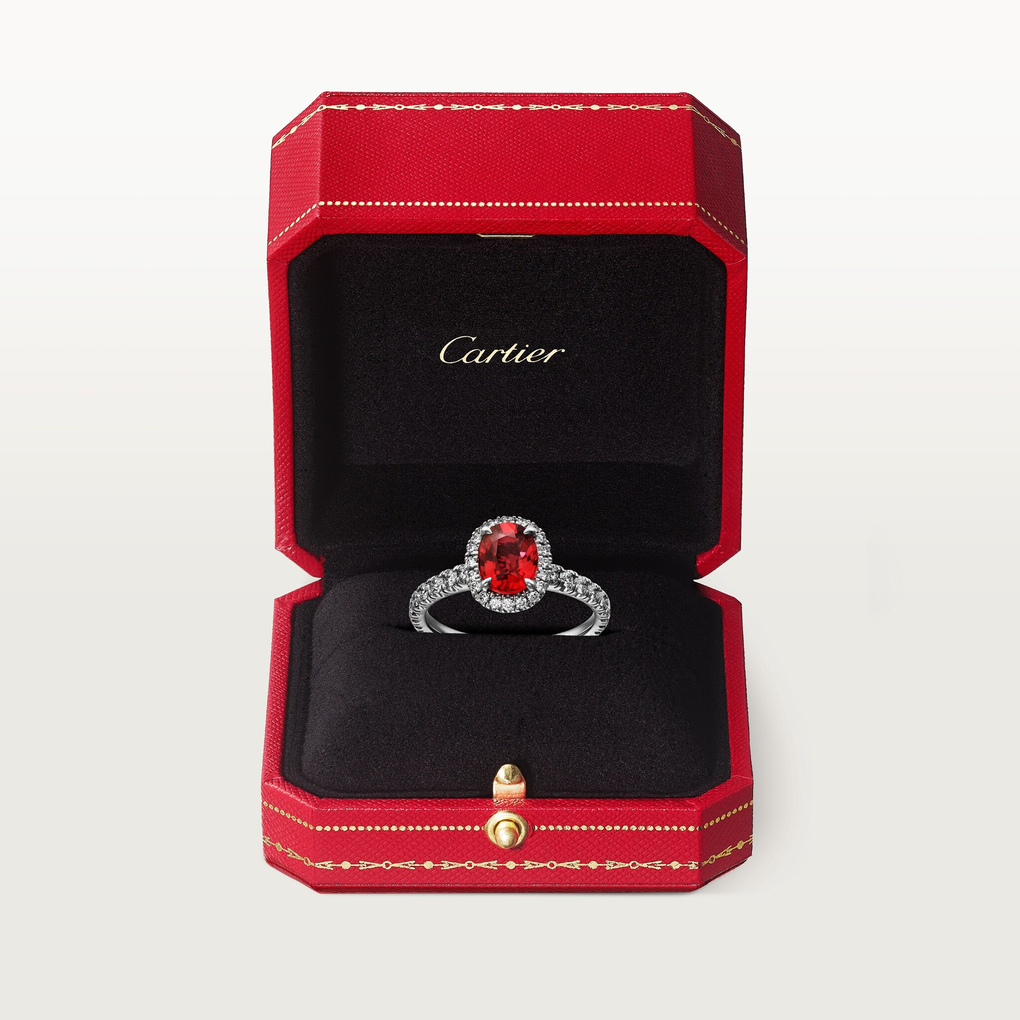 Cartier Destin&eacute;e solitaire, oval-cut ruby, paved , image 8