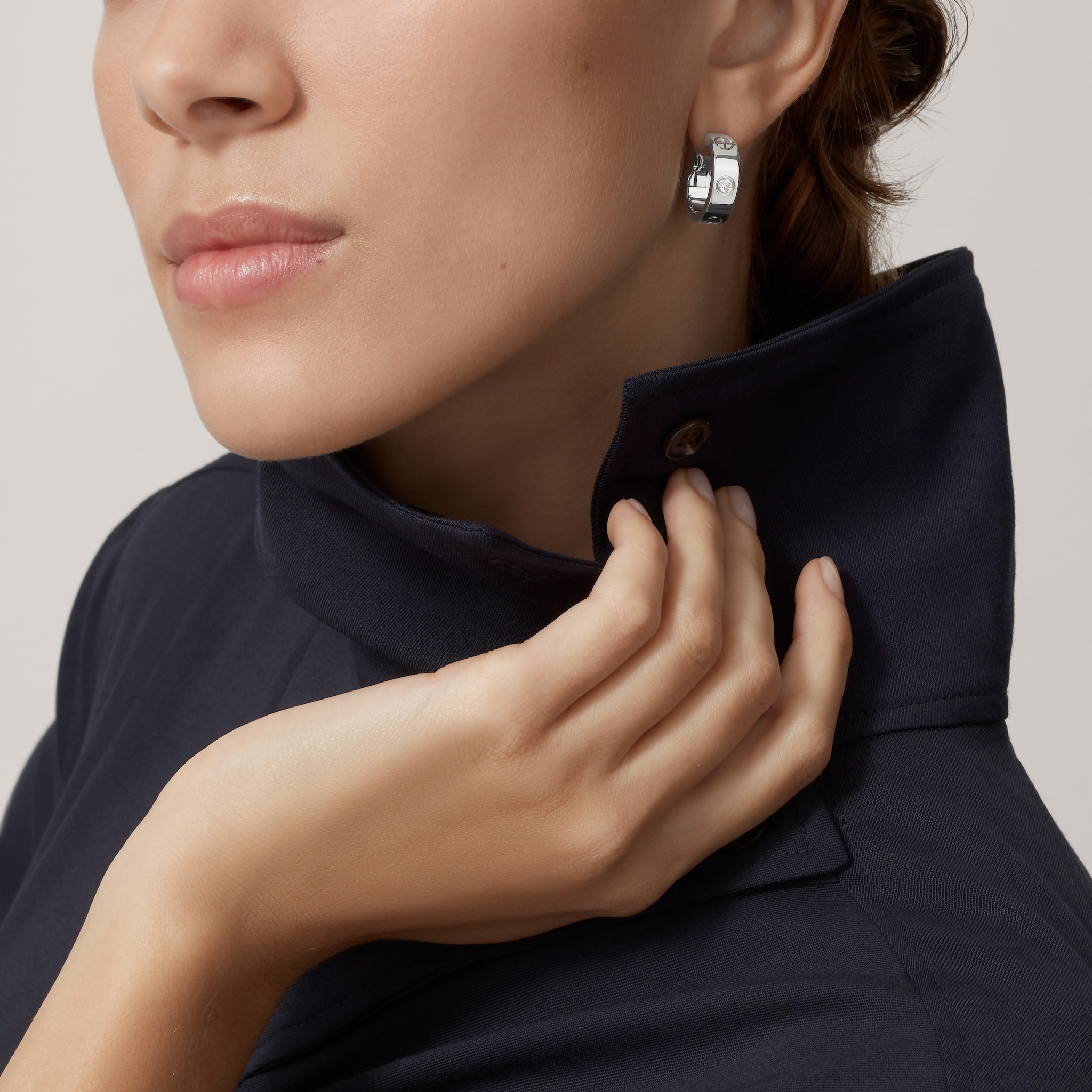 #LOVE# hoop earrings, classic model, 2 diamonds, image 5