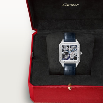 Santos-Dumont skeleton watch equipped with a micro-rotor Santos-Dumont skeleton watch equipped with a micro-rotor
