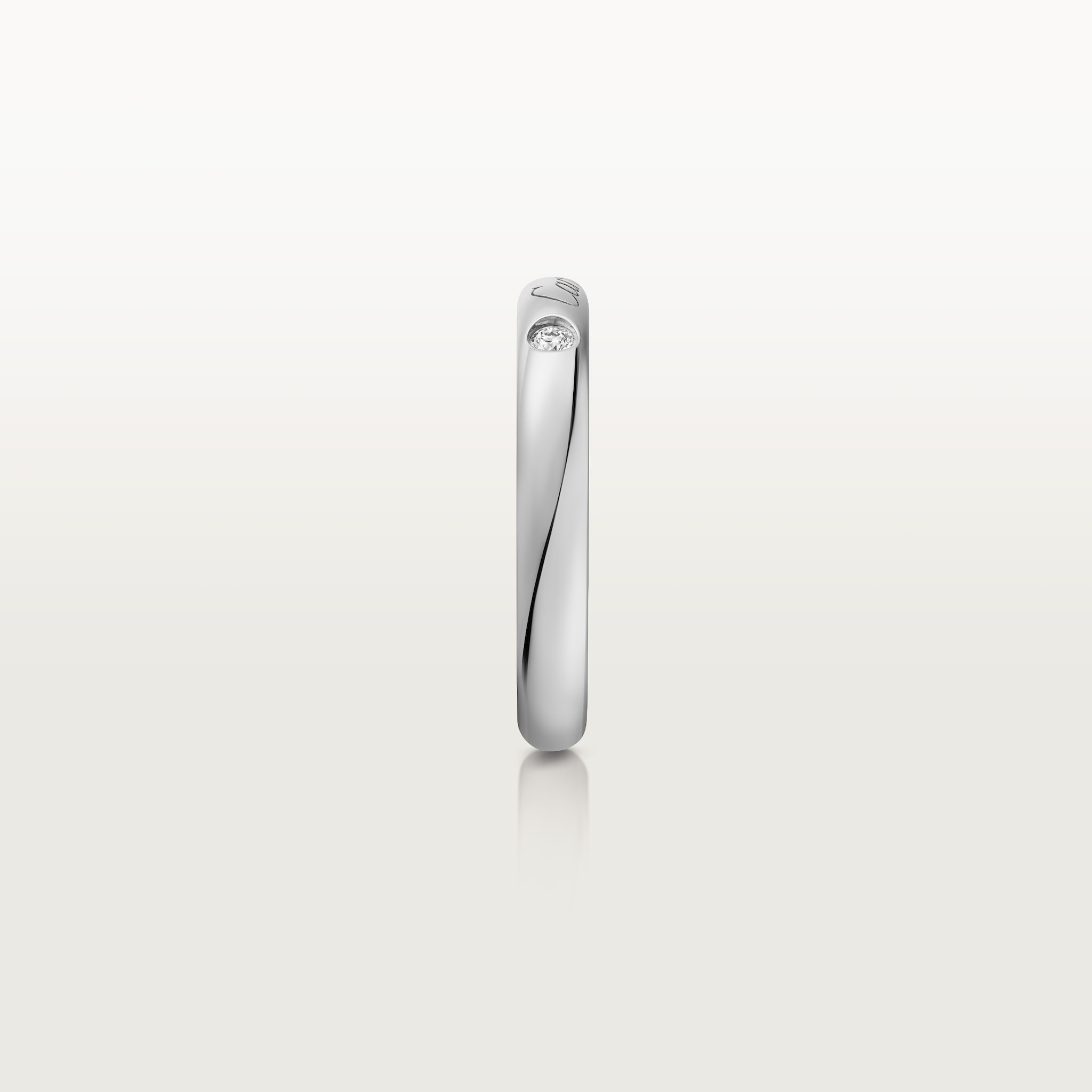 C de Cartier wedding band, 3 mm width, 1 diamond, image 5