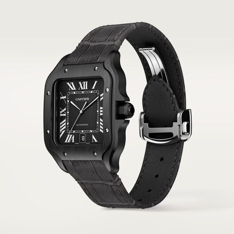 Cartier black strap watch clearance