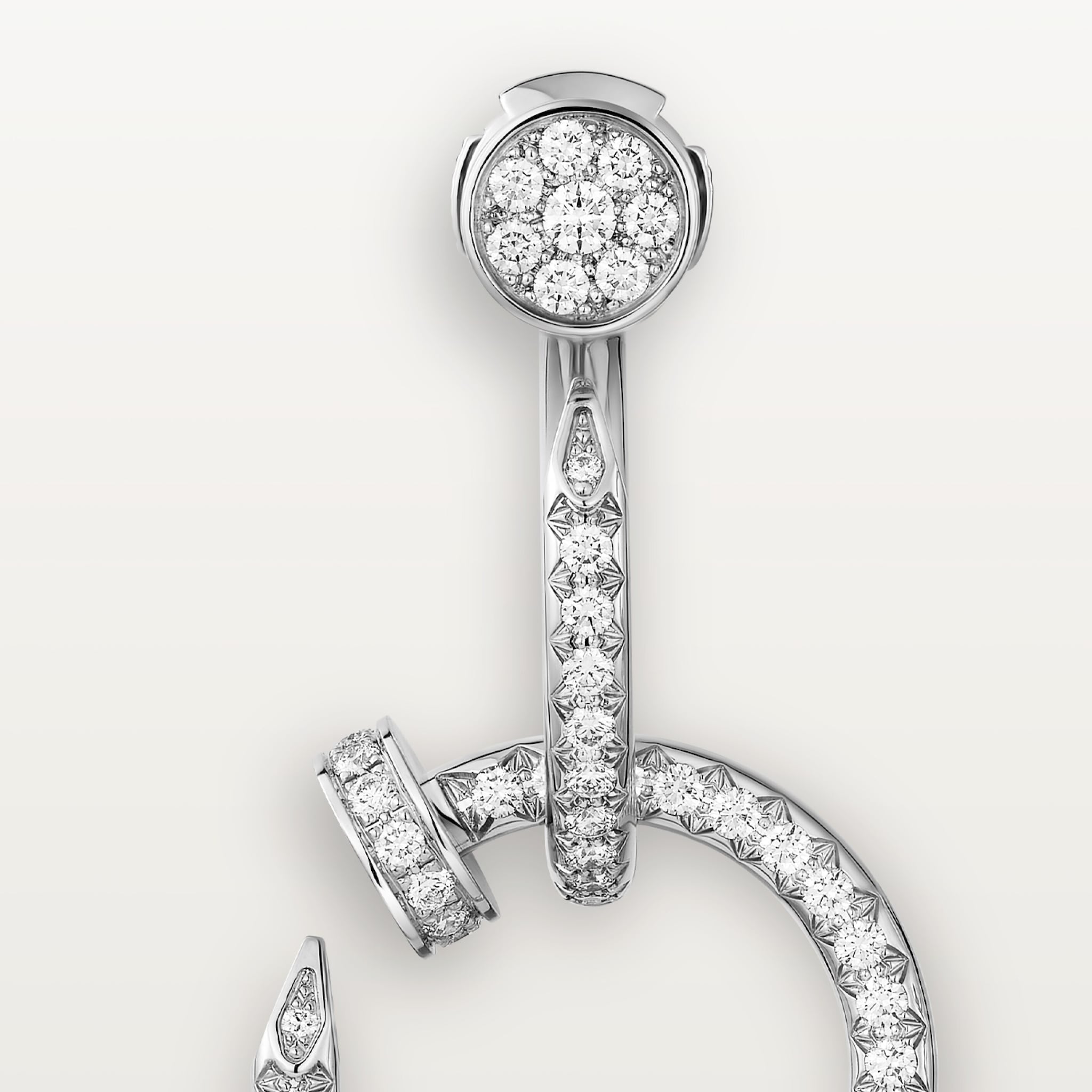 Juste un Clou earrings, double, paved