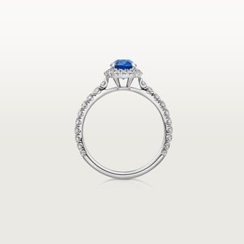 Cartier Destinée solitaire, oval-cut sapphire, paved  Cartier Destinée solitaire, oval-cut sapphire, paved