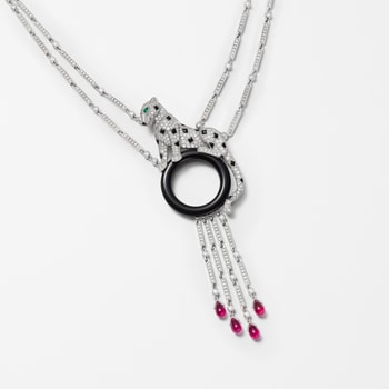 Panthère de Cartier necklace, rubellite, paved  Panthère de Cartier necklace, rubellite, paved