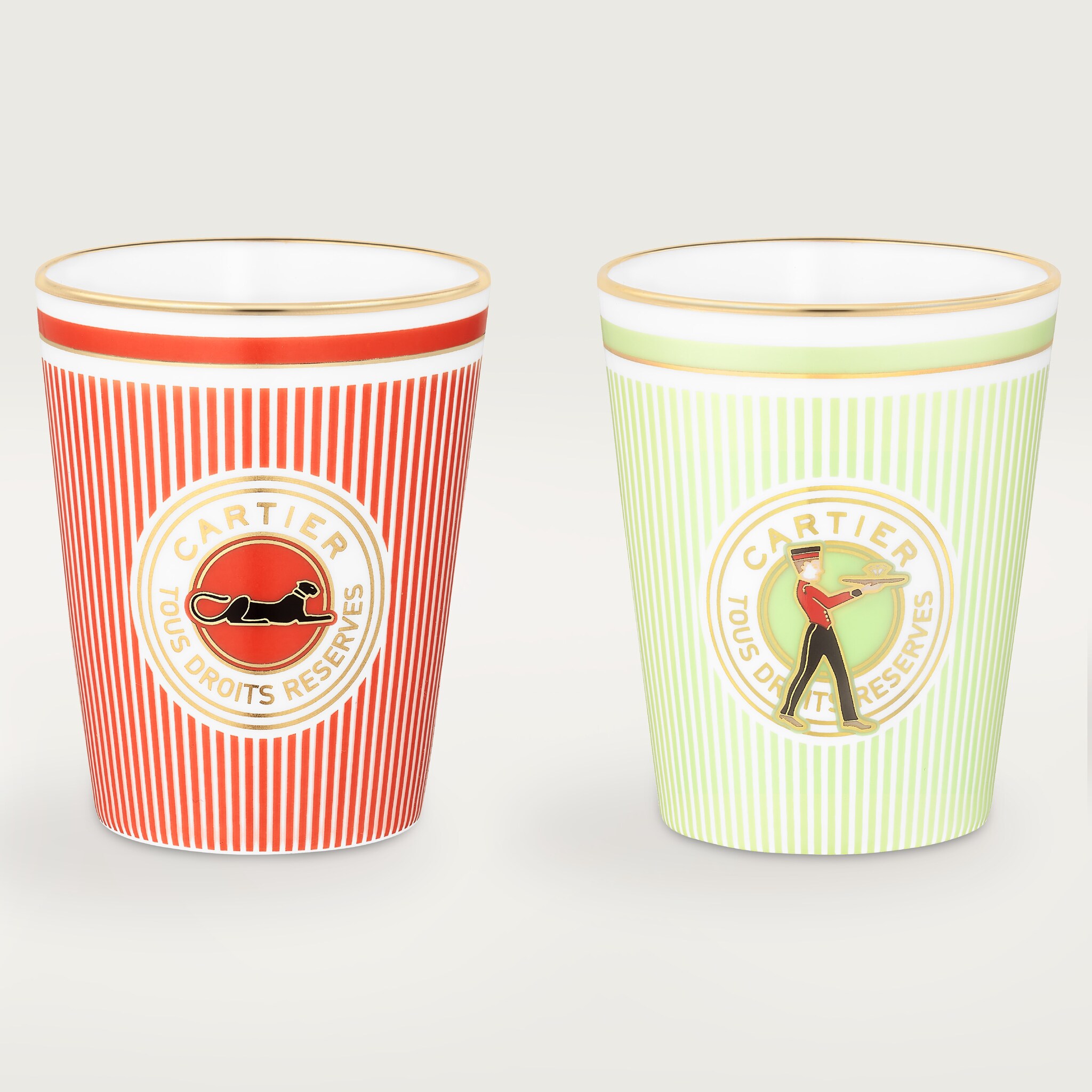 Set of six Cartier Characters glasses