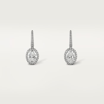Cartier Destinée sleeper earrings, 2 oval-cut diamonds, paved  Cartier Destinée sleeper earrings, 2 oval-cut diamonds, paved