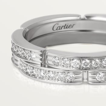 Maillon Panthère wedding band, double row, half-paved Maillon Panthère wedding band, double row, half-paved