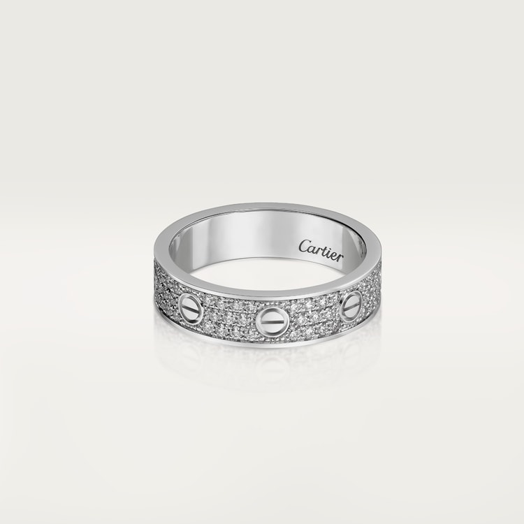 CRB4083400 LOVE wedding band diamond paved White gold