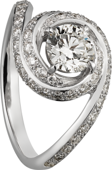 Trinity Ruban solitaire, brilliant-cut diamond, paved  Trinity Ruban solitaire, brilliant-cut diamond, paved