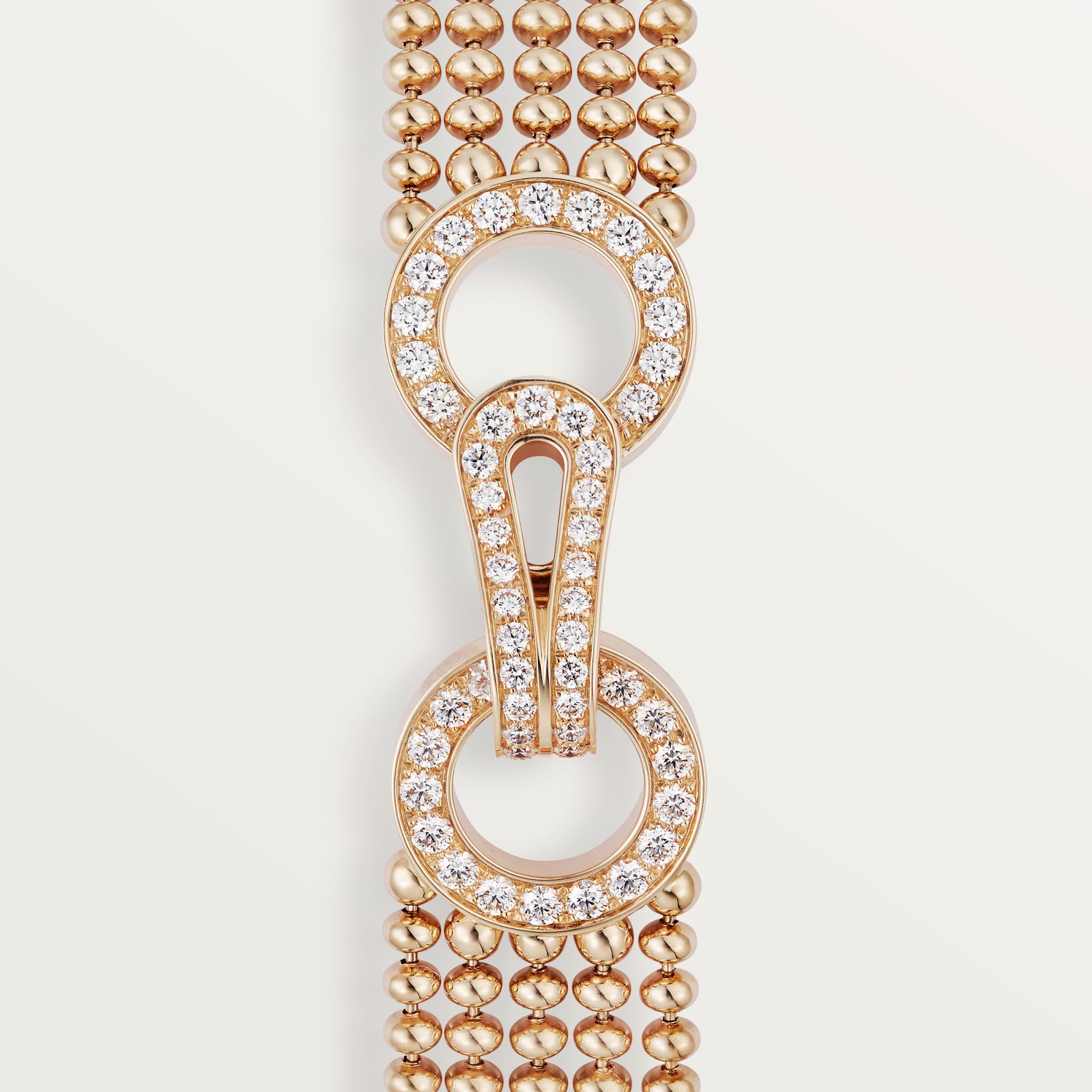 Agrafe bracelet, small model, half-paved