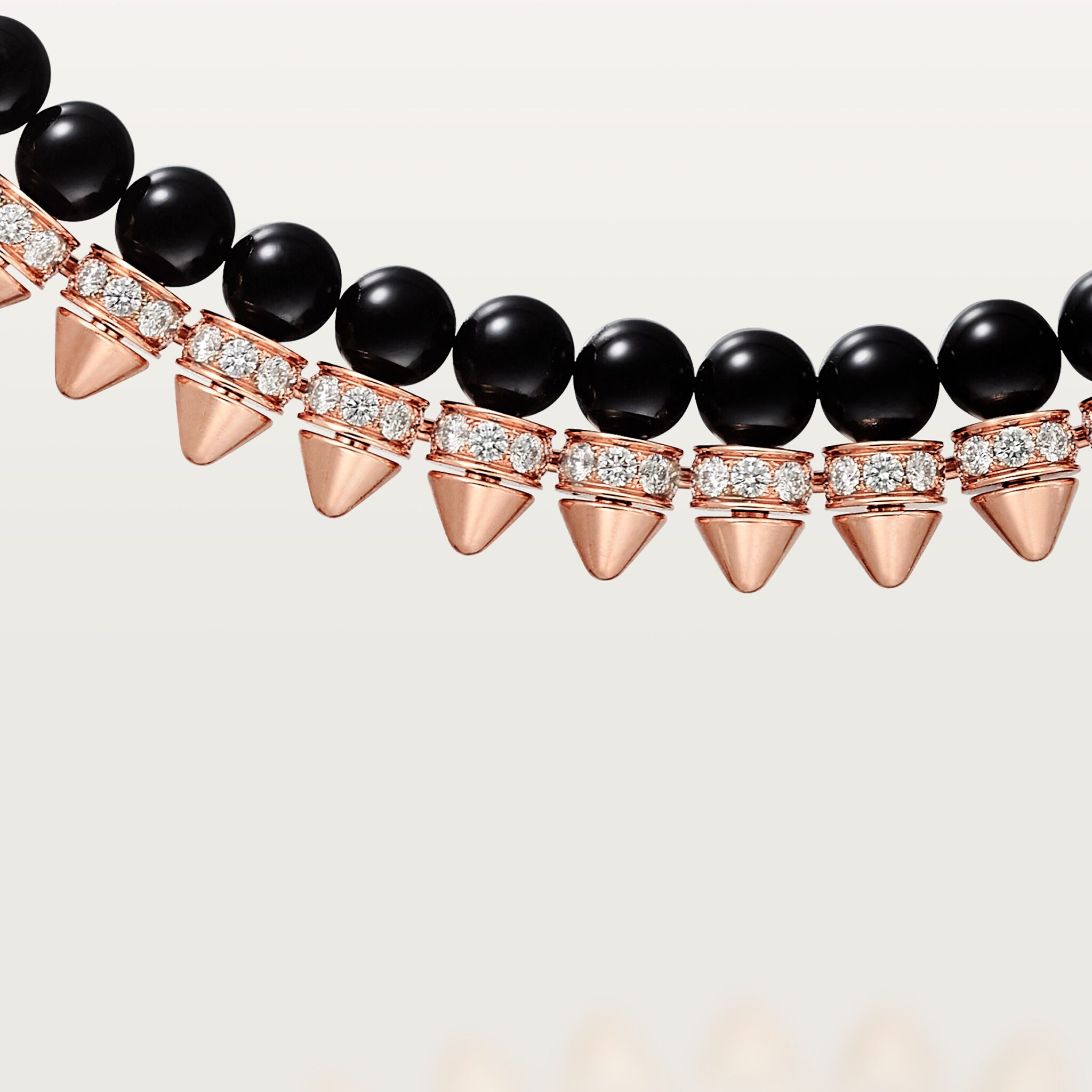 Clash de Cartier necklace, flexible, onyx, extra-large model, diamonds