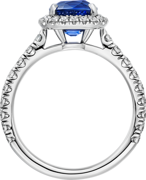 Cartier Destinée solitaire, cushion-cut sapphire, paved  Cartier Destinée solitaire, cushion-cut sapphire, paved