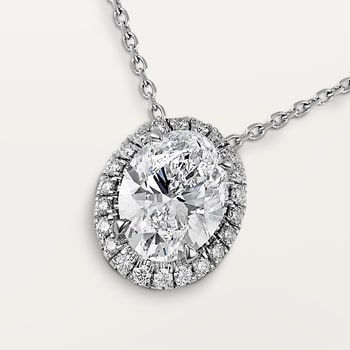 Cartier Destinée pendant, oval-cut diamond, paved  Cartier Destinée pendant, oval-cut diamond, paved