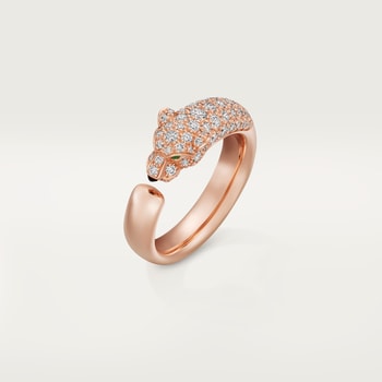 Panthère de Cartier ring, small model, half-paved Panthère de Cartier ring, small model, half-paved