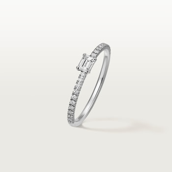 Etincelle de Cartier ring, emerald-cut diamond, paved Etincelle de Cartier ring, emerald-cut diamond, paved