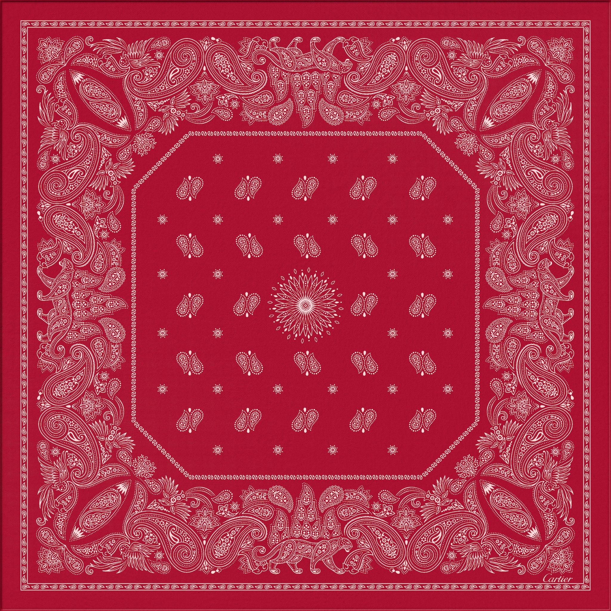 Double C Paisley 90 scarf