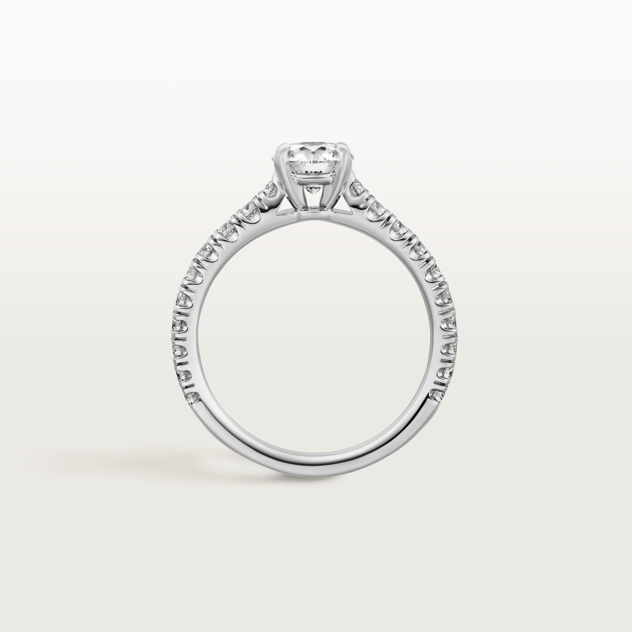 1895 solitaire, brilliant-cut diamond, paved 