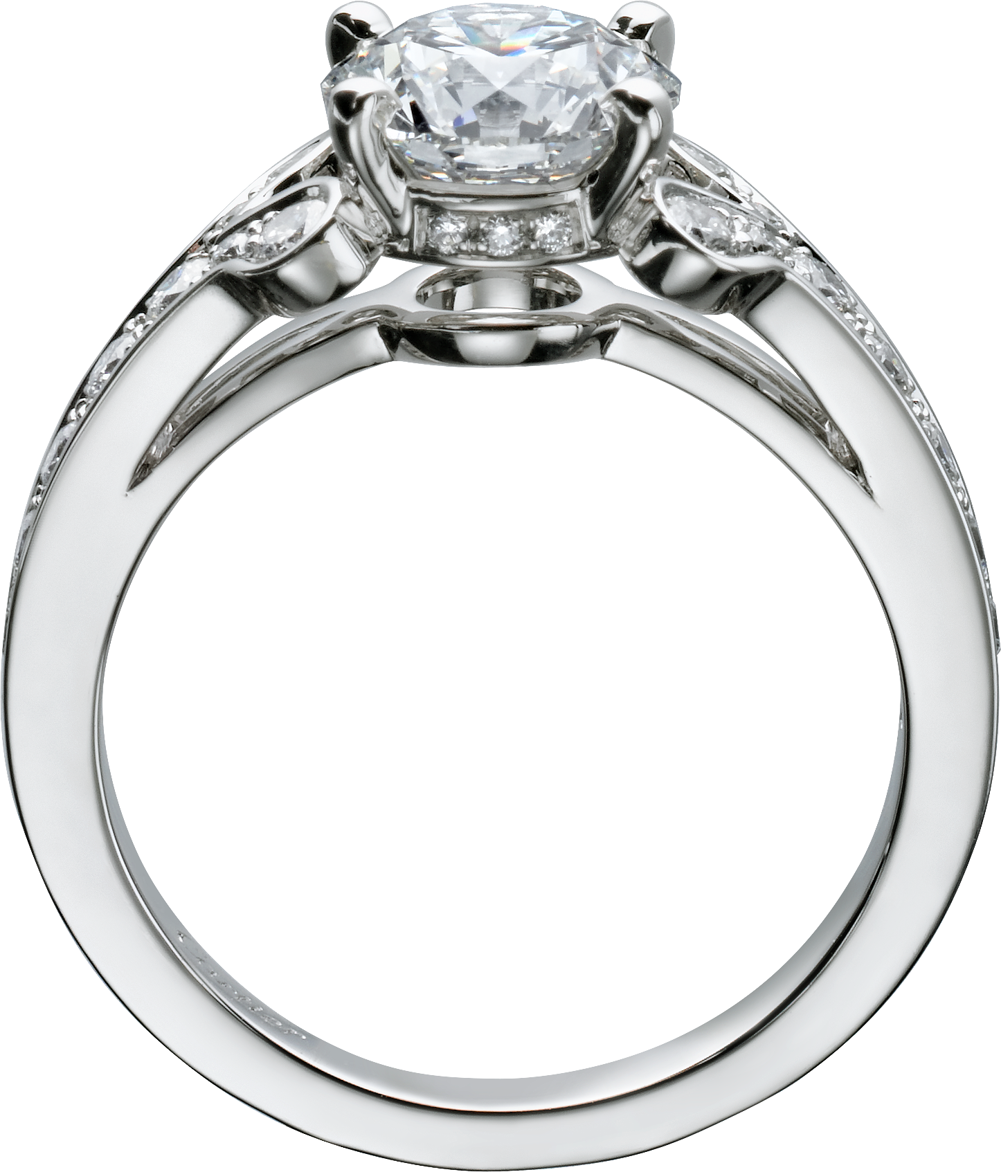 Ballerine solitaire, brilliant-cut diamond, paved 