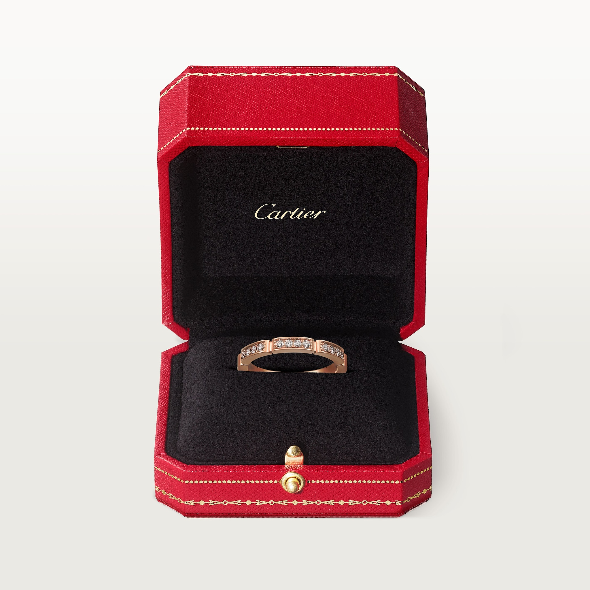 Maillon Panth&egrave;re wedding band, half-paved, image 7