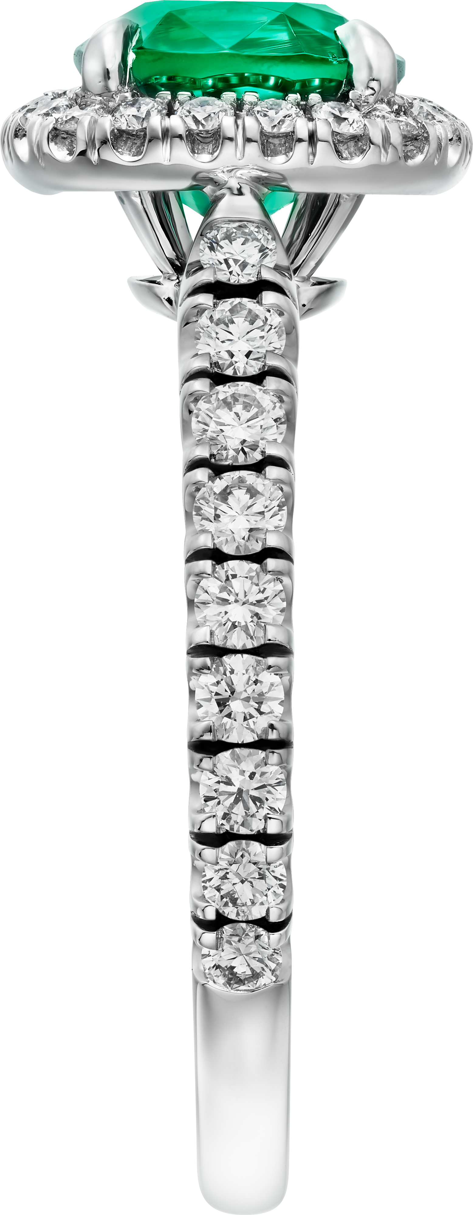 Cartier Destin&eacute;e solitaire, cushion-cut emerald, paved , image 5