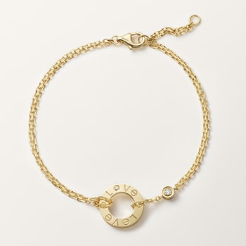 #LOVE# bracelet, on chain, 2 diamonds #LOVE# bracelet, on chain, 2 diamonds