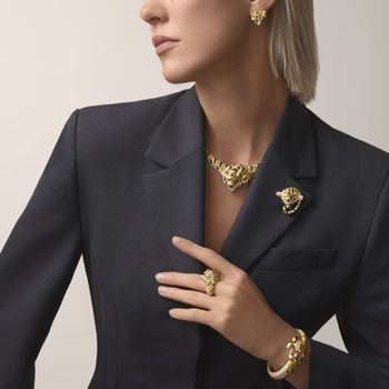 Faune et Flore de Cartier earrings, yellow, orange and brown diamonds, paved Faune et Flore de Cartier earrings, yellow, orange and brown diamonds, paved