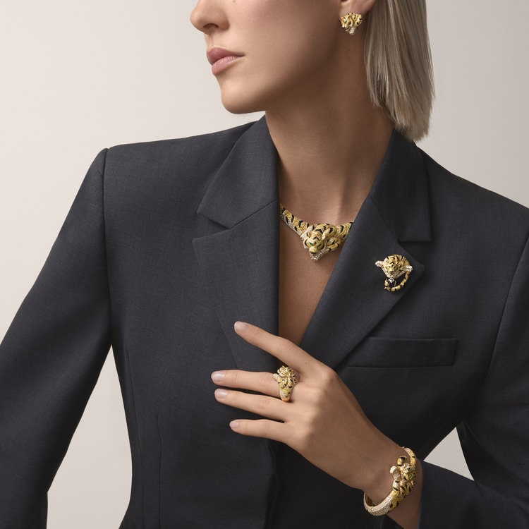 Faune et Flore de Cartier ring, yellow, orange and brown diamonds, paved