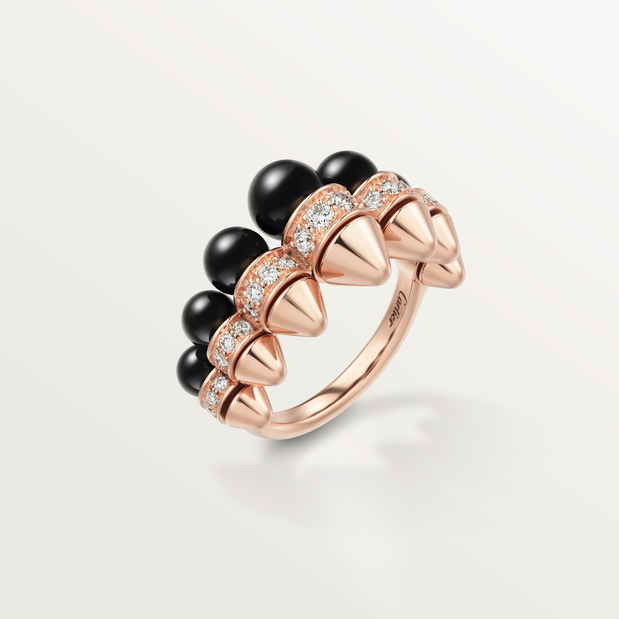 Clash de Cartier ring, onyx, extra-large model, diamonds