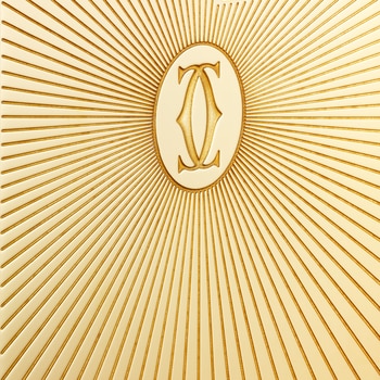 Double C de Cartier logo square lighter with Sunray motif in yellow-gold finish Double C de Cartier logo square lighter with Sunray motif in yellow-gold finish