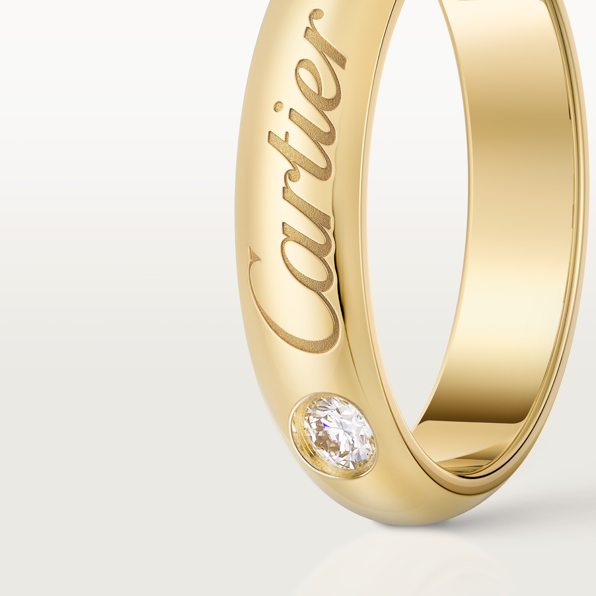 C de Cartier wedding ring, 4 mm width, 1 diamond