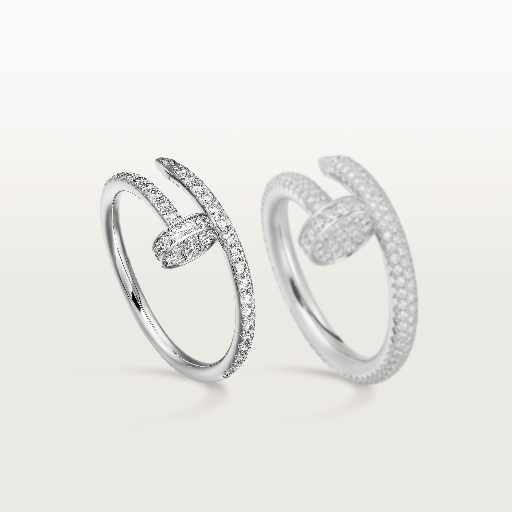 Juste un Clou ring, small model, half-paved, image 11