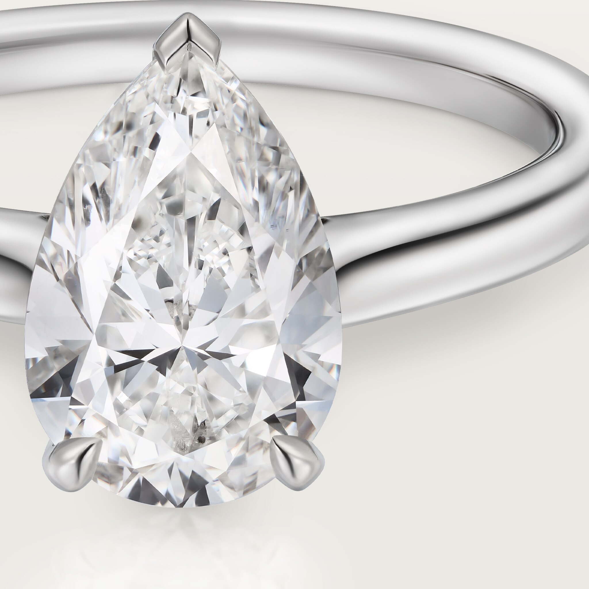 5 صورة ،خاتم سوليتير "1895"، ماسة بشكل الكمثرى