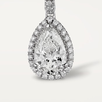 Cartier Destinée sleeper earrings, 2 pear-shaped diamonds, paved Cartier Destinée sleeper earrings, 2 pear-shaped diamonds, paved