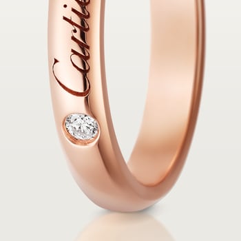 C de Cartier wedding band, 3 mm width, 1 diamond C de Cartier wedding band, 3 mm width, 1 diamond